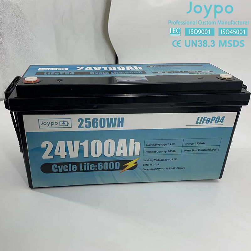 100Ah 200Ah Lithium-Ionen LiFePO4 Batterie 24 Volt Tiefzyklus-Batterie für Wohnmobil Campers
